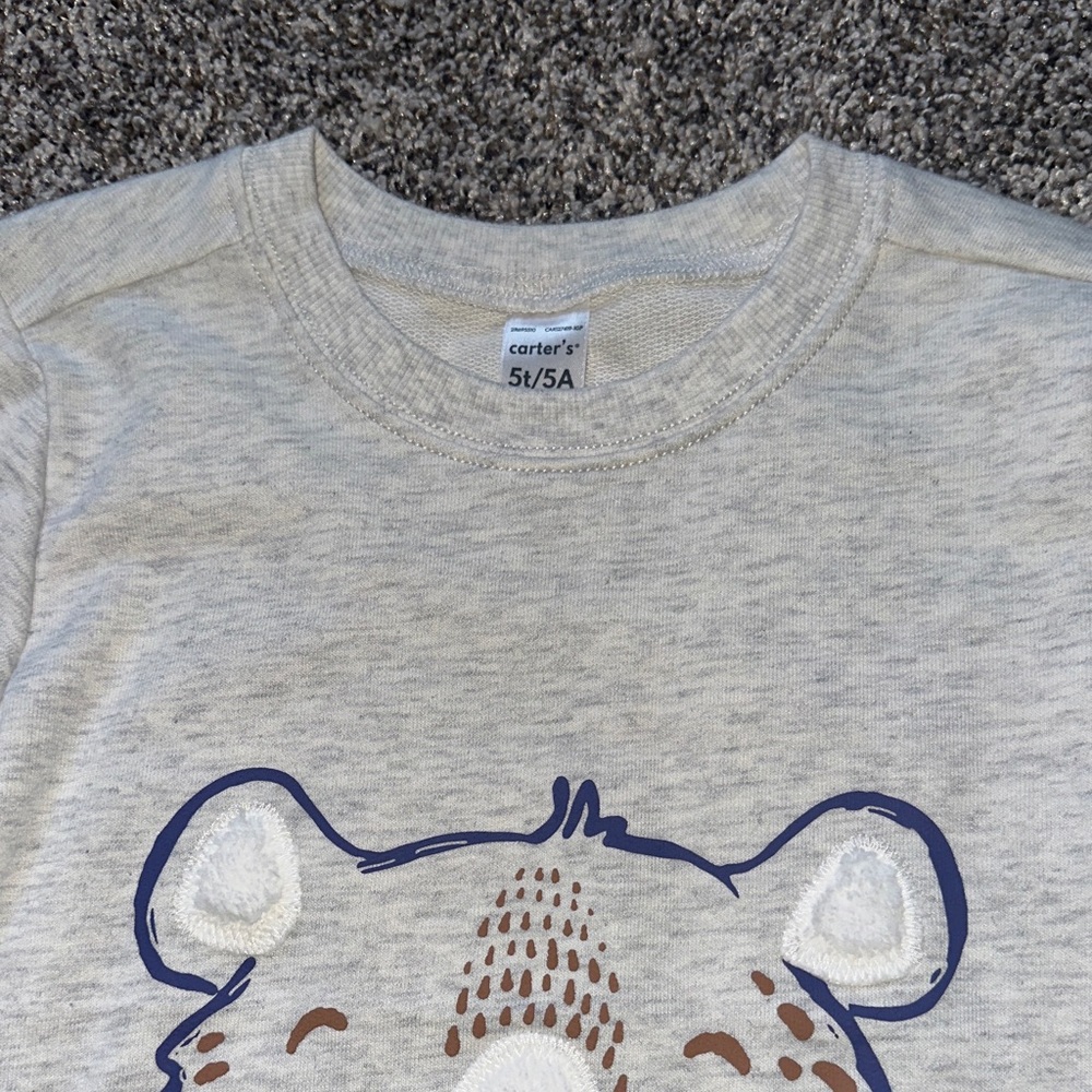 Carter's Beige and Navy Bear Matching Outfit - Picture 7 of 15